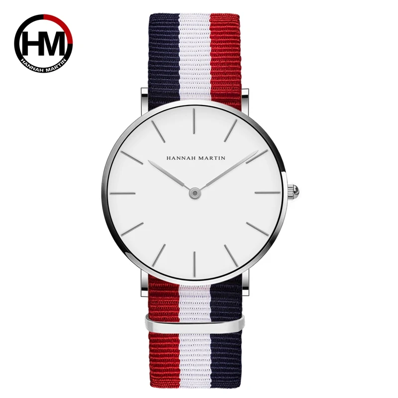 HANNAH MARTIN Fashion Casual Quartz Watch Women Nylon Strap Dress Watches Relojes Hombre Hot Gift relogio feminino | Наручные часы