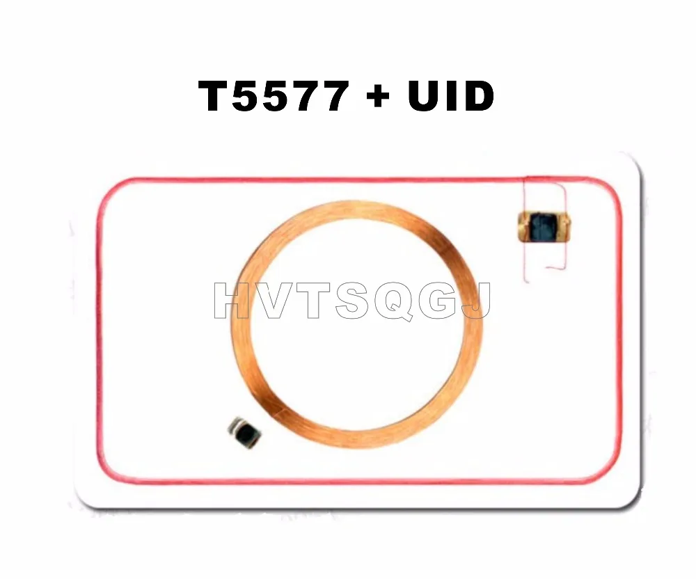 50 шт. Бесплатная доставка 125 кГц t5577 + 13 56 МГц uid RFID карта | Безопасность и защита