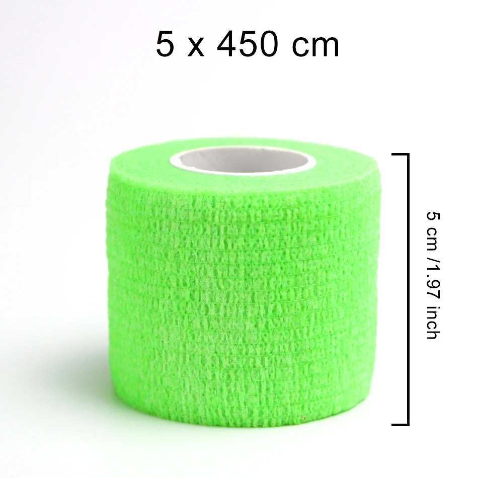 Green Стоящая 5 см* 450 см самоклеящаяся эластичная лента из нетканого материала, лента для фитнеса, наколенники, поддержка локтя, травмирующая подушка - Цвет: Green