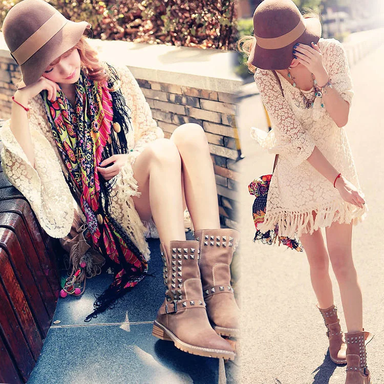 Горячие продажа 2016 Новые Моды для Женщин Платья Vintage Хиппи Boho Цыганский Фестивале