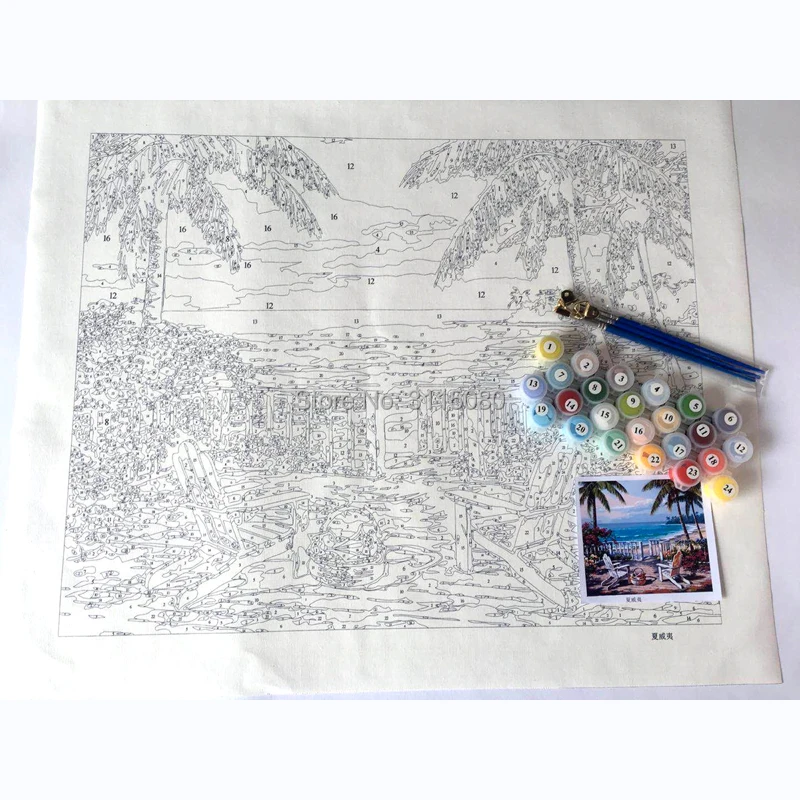 YIKEE декоративная картина маслом на холсте по номерам краска воздушный