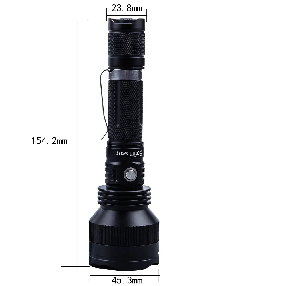 Sofirn SP31T мощный светодиодный светильник-вспышка 18650 Cree XPL-HI 1000 лм, высокомощный тактический фонарь светильник, лампа для велосипедного лагеря, охоты