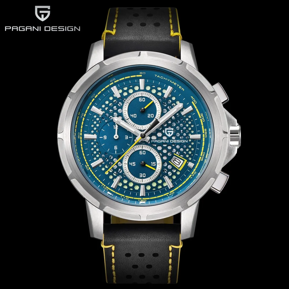 Orologio uomo PAGANI дизайнерские модные роскошные Брендовые спортивные мужские кварцевые часы Уникальный светящийся Циферблат Водонепроницаемые мужские часы плюс коробка