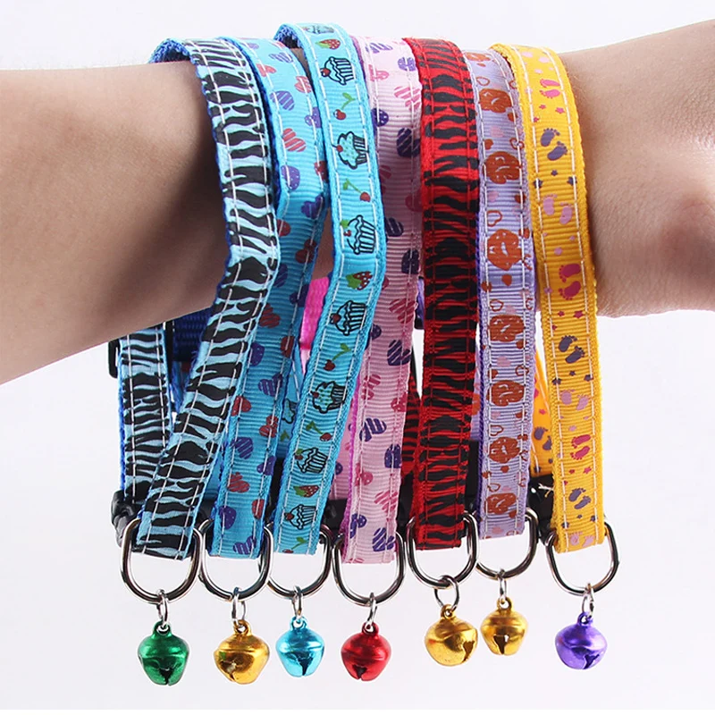 Pattern Design Pet Dog Cat Collar With Bells 1cm Width Adjustable 20-30cm Length For Small Dogs Holiday Beauty Grooming | Дом и сад