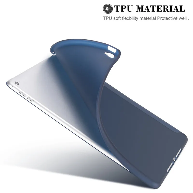 Темно-синий Магнит флип чехол для iPad Air 2 Мягкая силиконовая задняя крышка смарт