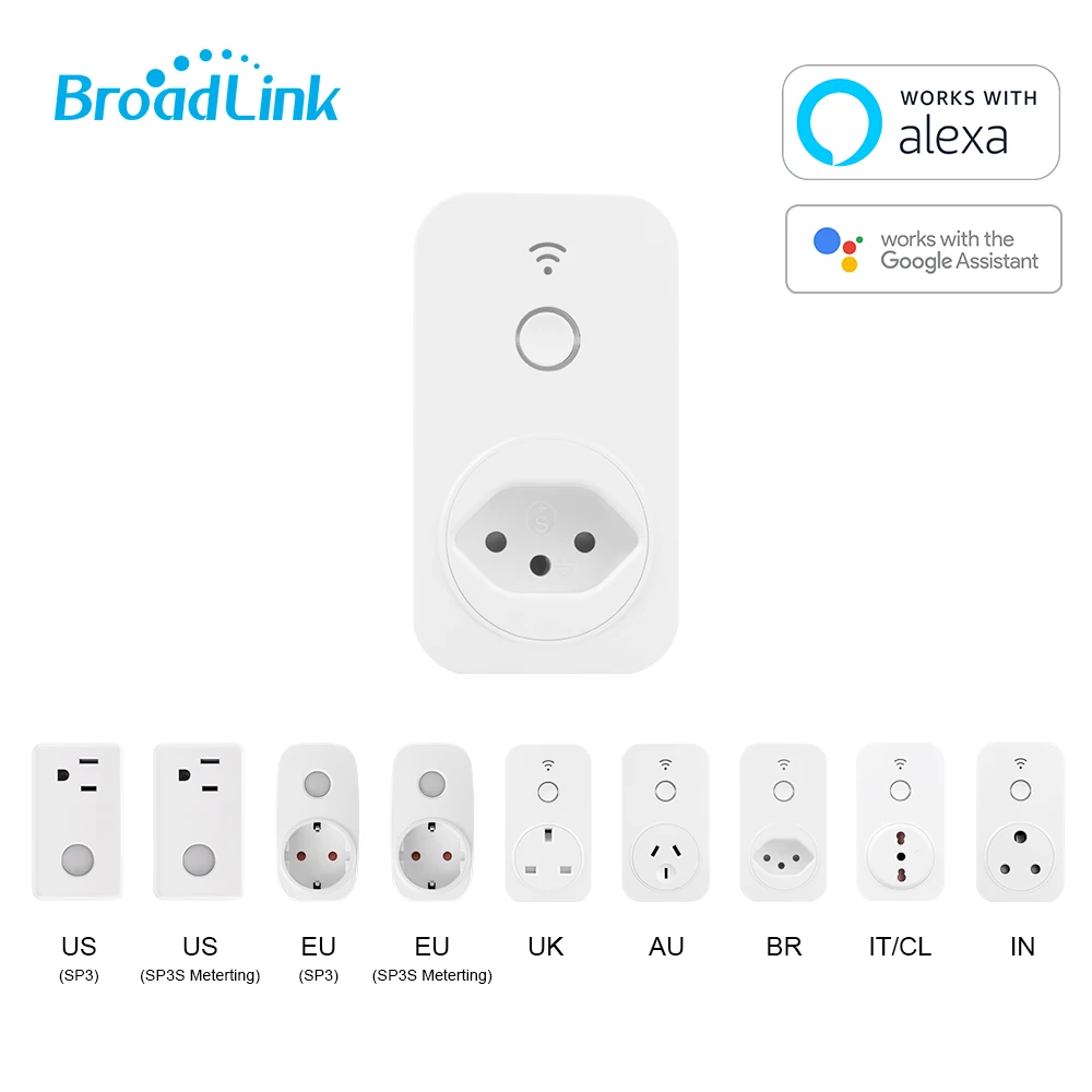Розетка типа N бразильская версия BroadLink SP2 умная Wi-Fi вилка таймер 16A умный дом автоматизация работает с Alexa и Google Home