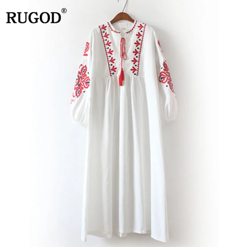 Платье RUGOD женское винтажное с длинным рукавом и О образным вырезом|Женские