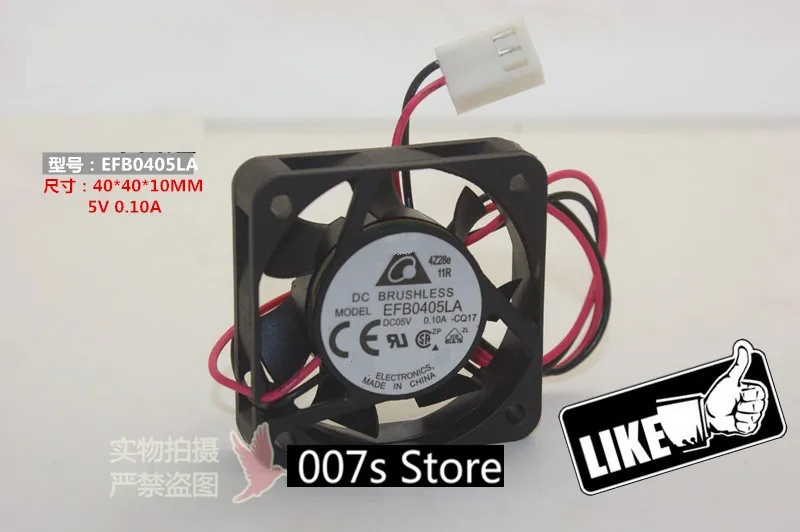 

New Radiator Cooling Cooler Fan For Delta EFB0405LA 4CM 4010 DC 5V 0.10A 40*40*10MM 4000RPM 3Pin Double Ball Bearing