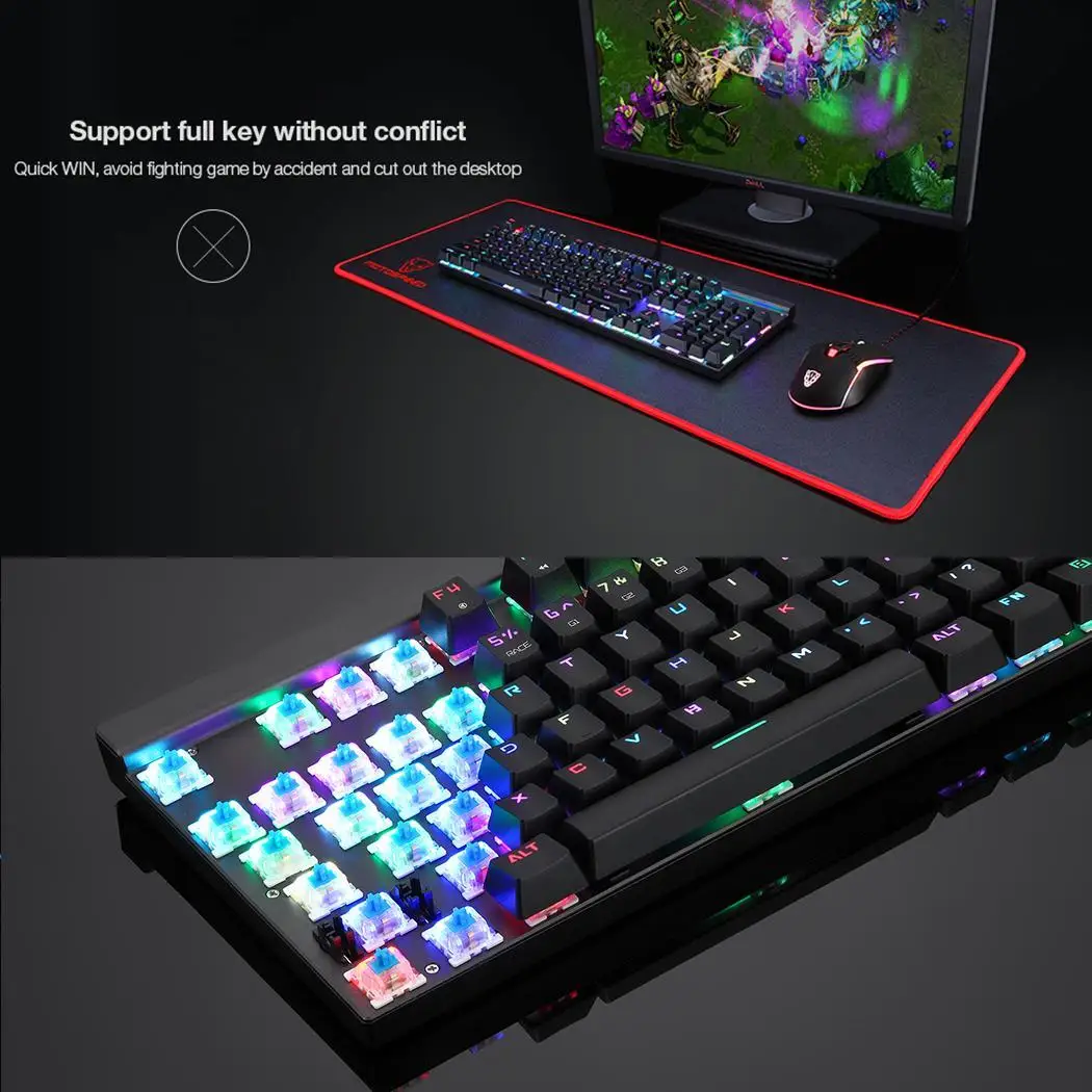 MOTOSPEED CK103 RGB механическая клавиатура игровая полноцветная программируемая 104