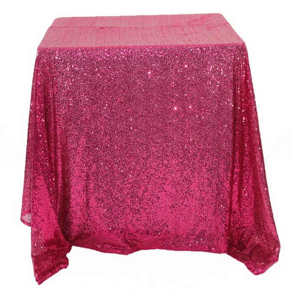 Fuchsia Pink Черная блестящая вышитая качественная скатерть с блестками для мероприятий, банкетный стол для отеля, украшение, большие размеры, накладки для стола - Цвет: Fuchsia Pink