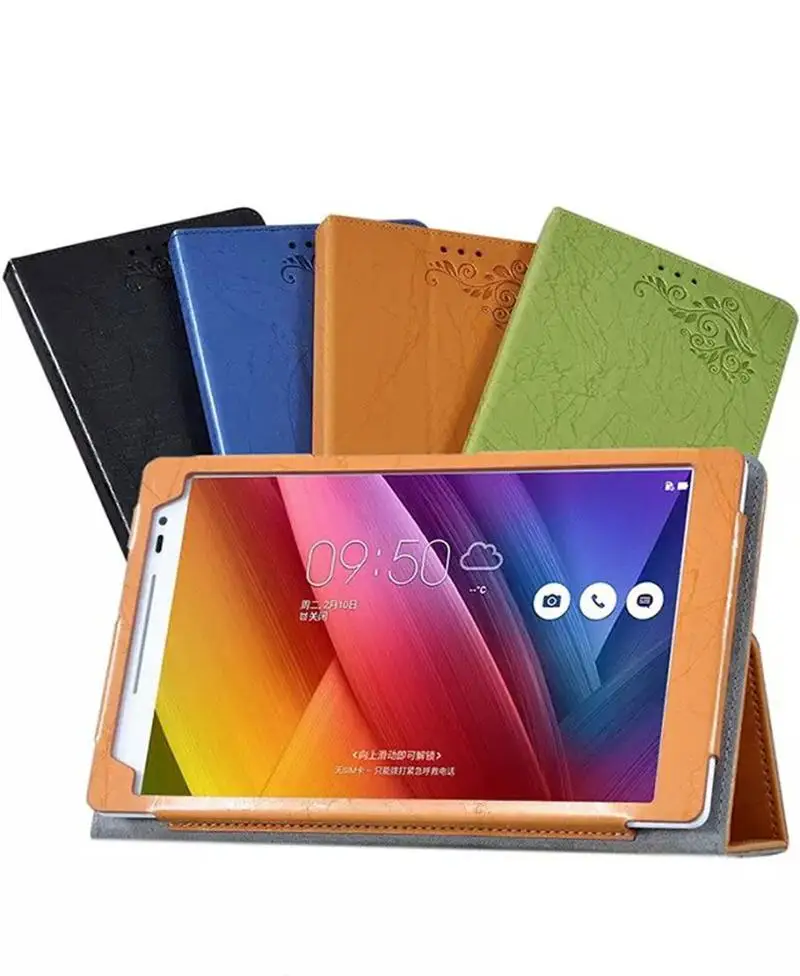 

Чехол из искусственной кожи с цветочным принтом и подставкой для планшета Asus Zenpad 8,0 Z380 Z380KL Z380C + Защитная пленка для экрана + стилус