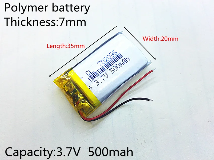 

li-po 702035 polymer lithium battery 3.7V 500MAH 072035
