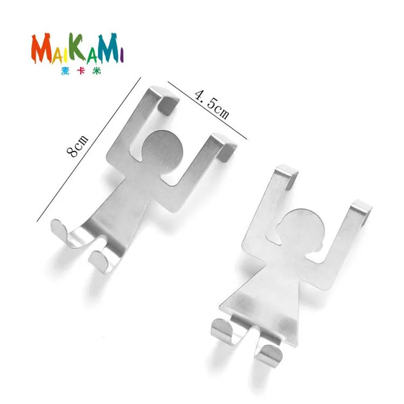 MAIKAMI 2 шт./компл. Крючки из нержавеющей стали в форме влюбленных домашняя кухонная