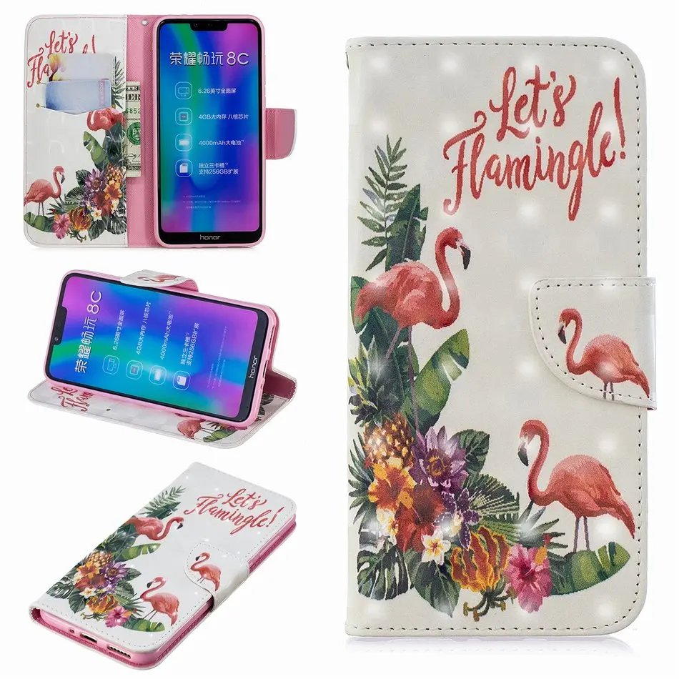 Чехлы с подставкой, кожаный чехол для huawei mate 10 20 Lite P10 P20 Pro Nova 3i P Smart Honor 8C Y5 Y6 Y7, слот для карт, бабочка D07Z