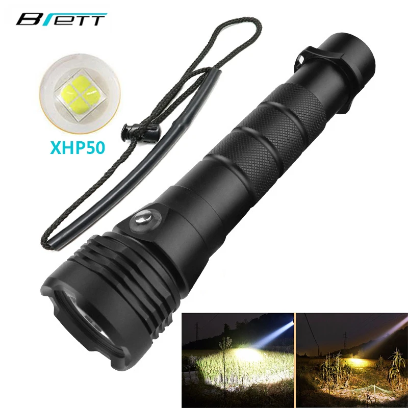 Дайвинг фонарик cree xhp50 жесткий свет применение 2*26650 батарея Открытый Кемпинг