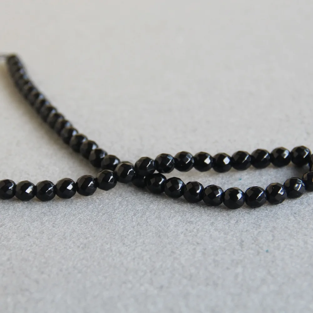Камни женские черные полуобработанные для изготовления украшений 15 дюймов 8 мм
