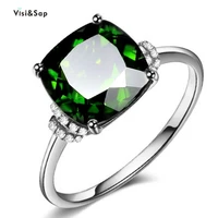 visisap simple large square emereld green rings for women party anniversary presents ring mother day jewelry accessories b2292