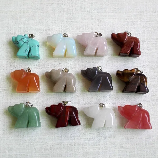 Подвеска в виде медведя из натурального камня подвески кварцевого кристалла