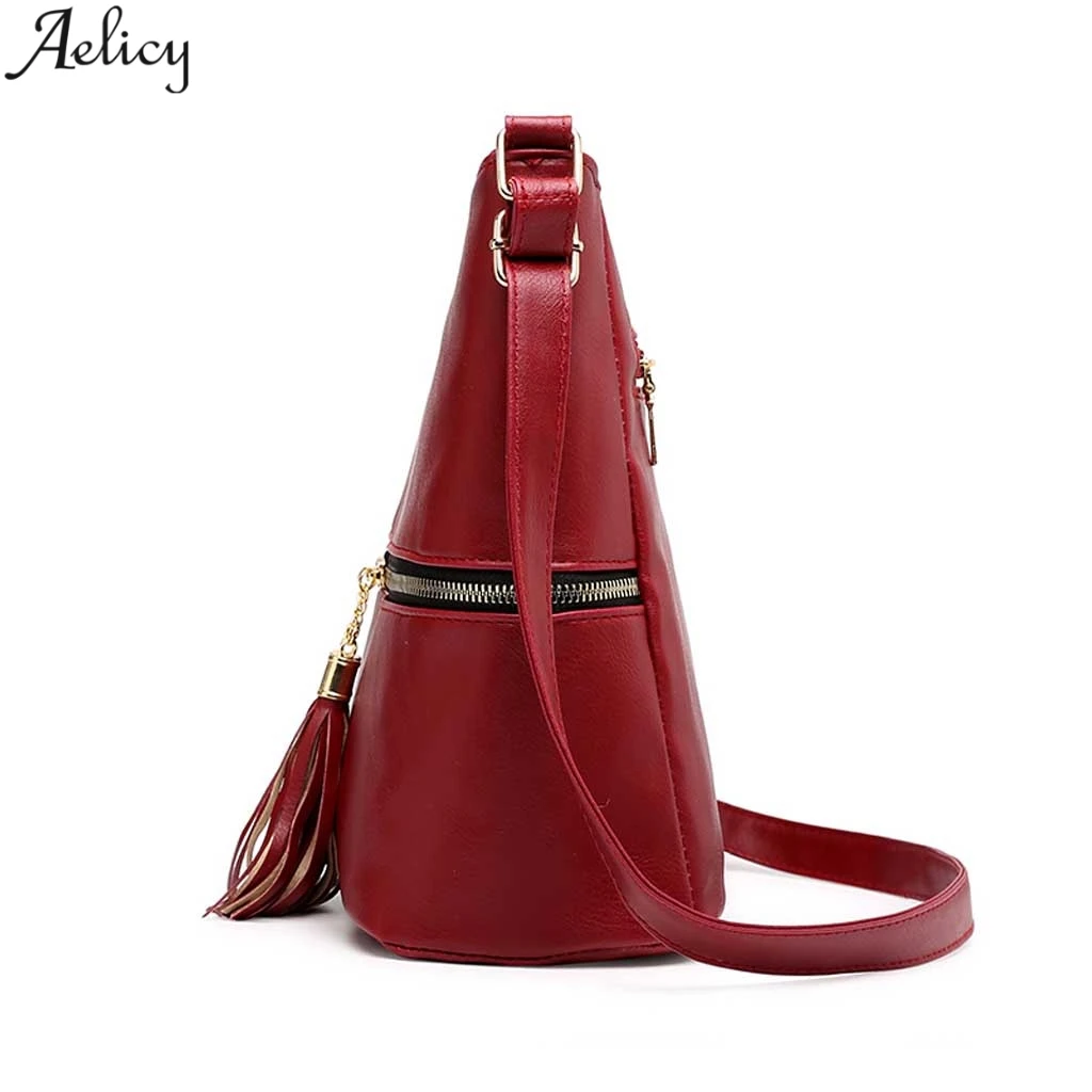 Женская сумка мессенджер Aelicy модная однотонная из искусственной кожи с клапаном