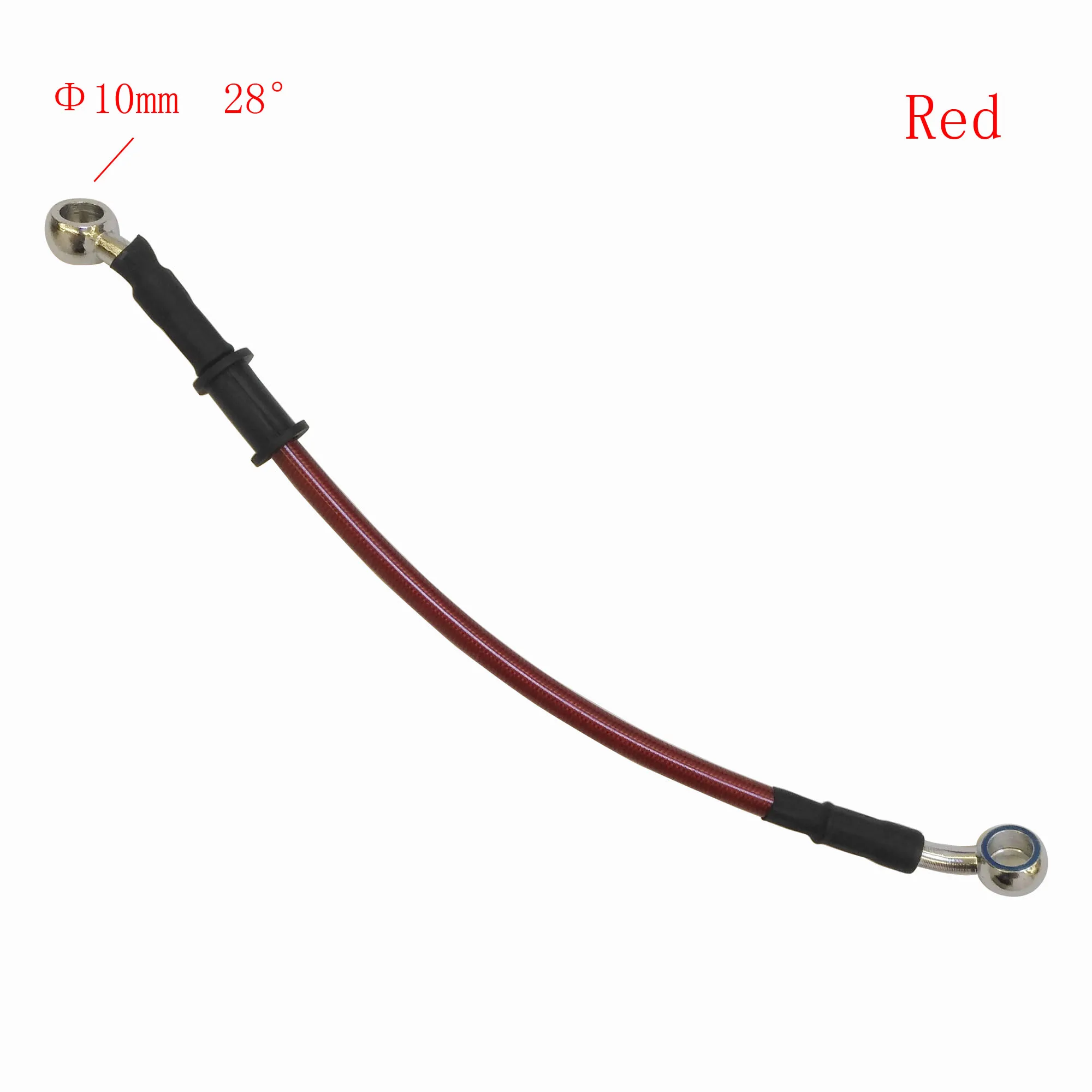 27cm Red 28 degree Короткий 27 34 39 см Универсальный Мотоцикл Байк Плетеный Стальной гидравлический усиленный тормозной провод клатч Масляный шланг труба - Цвет: 27cm Red 28 degree