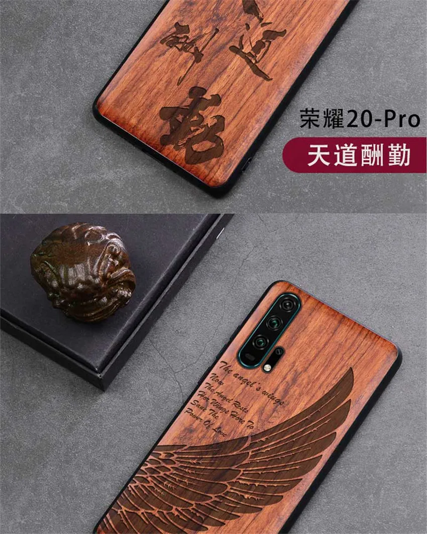 Резной деревянный ящик для huawei Honor 20 противоударный чехол TPU бампер чехол для huawei Honor 20 чехол деревянная оболочка Honor 20 Pro