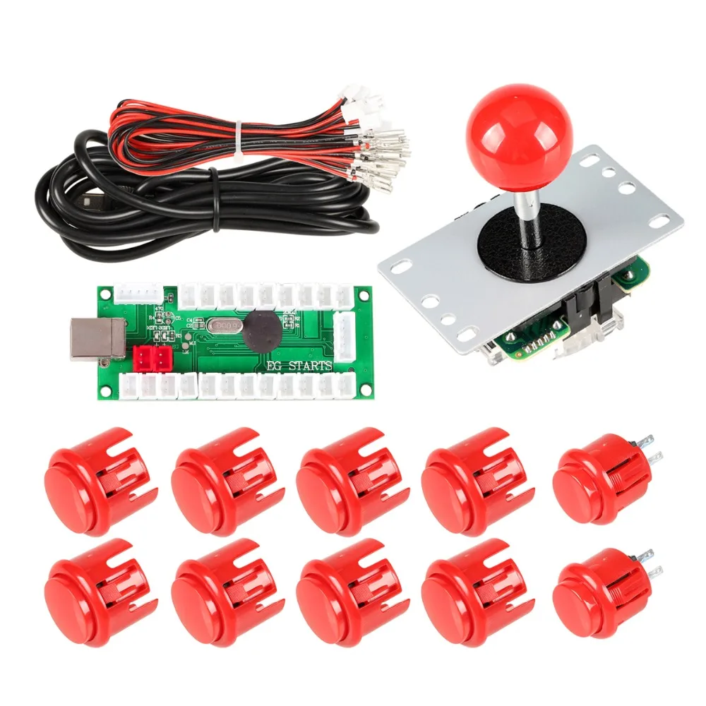 DIY ручка 8 способ аркадный джойстик наборы 5 Pin 24 мм/30 мм кнопки заменить PC Игры Mame