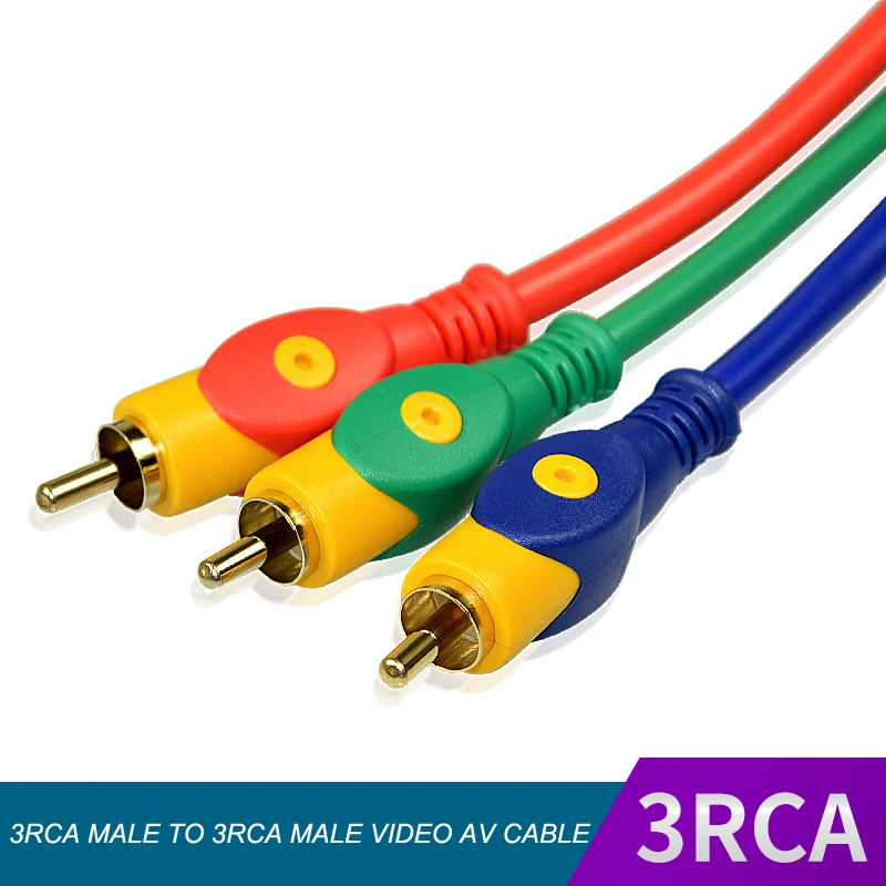 3RCA к 3 RCA штекер штекеру аудио кабель позолоченный интерфейс Ycbcr AV 3X видео 1 5 м для