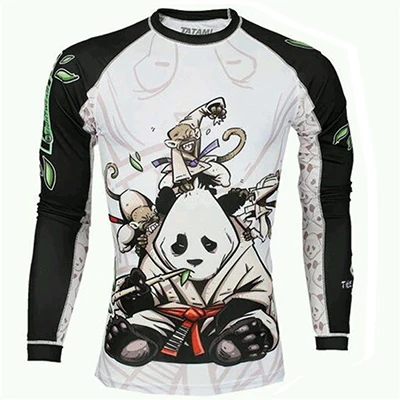 Style P Mma JIUJITSU Рашгард футболка для занятий боксом костюмы мужские с длинным рукавом ММА Боксерские Рашгард брюки Обезьяна Печать Kickboxing BJJ Boxeo майки - Цвет: Style P