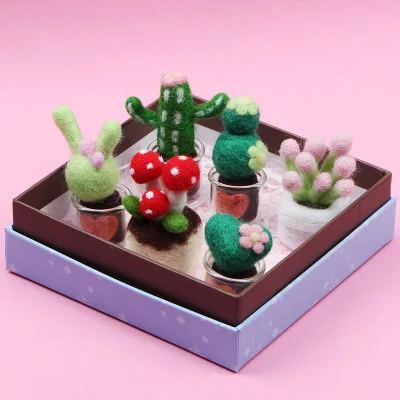 plants Креативный шерстяной войлок DIY Подарочная коробка ручной работы материал сумка Упаковка взрослые куклы Подарки - Цвет: plants