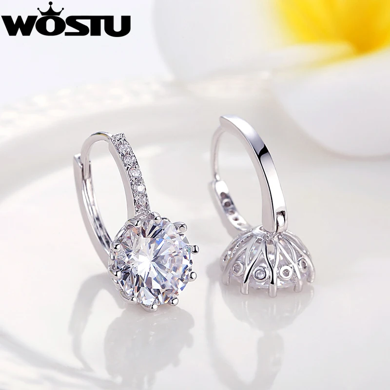 Женские серьги кольца серебристого цвета с фианитом 1 см|hoop silver earrings|earrings for women