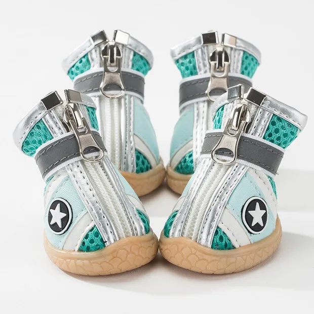 4 шт. Домашний питомец собака обувь на молнии Повседневная нескользящая Мягкая