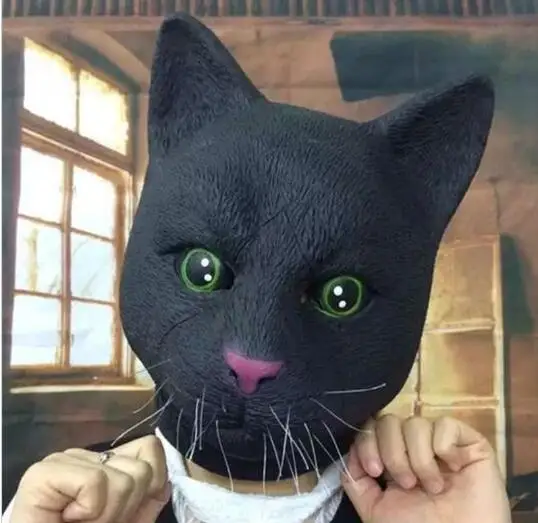 Черная Новинка Роскошная натуральная латексная резиновая полноразмерная маска