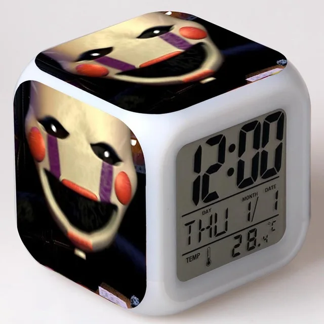 Цвет: желтый FNAF мир цифровой будильник Ночной светильник светодиодный 7 цветов Изменение reloj despertador de cabeceira пять ночей у Фредди детские часы - Цвет: Цвет: желтый
