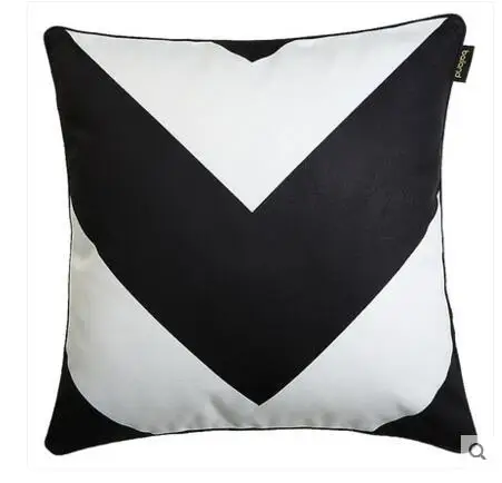black white grey geometric cushion cover pillowcase simple striped waist pillow for backrest case | Дом и сад