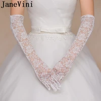 janevini sexy lace wedding glove long full finger bride gloves for wedding bride gloves women wedding accessories liga novia