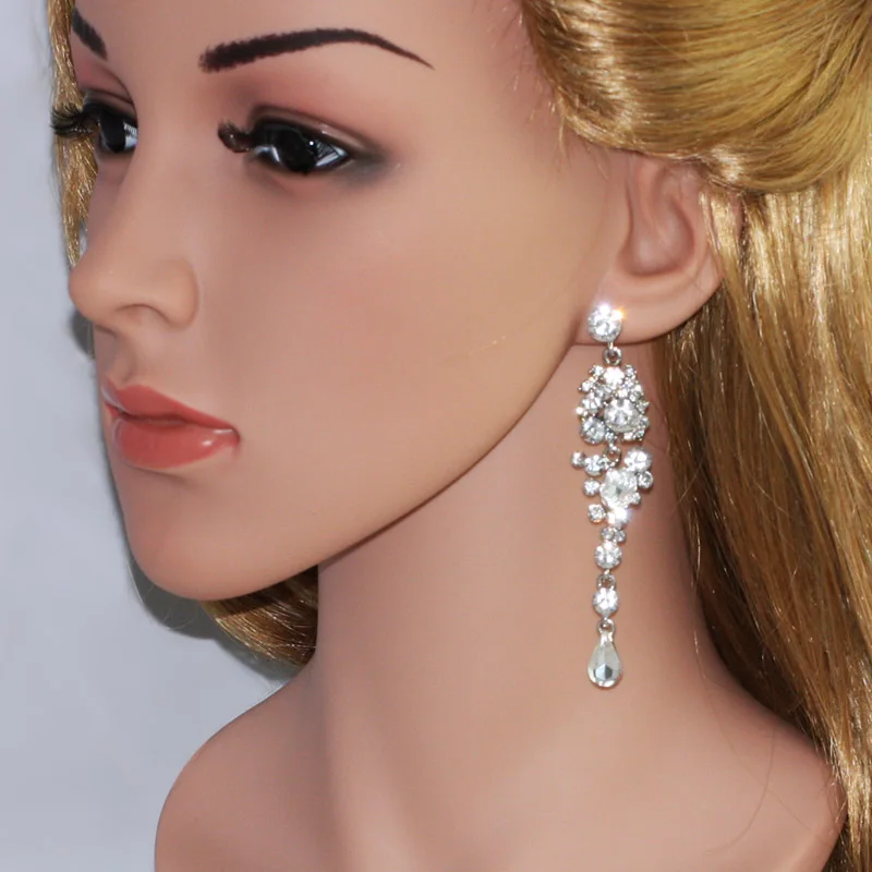 Модные длинные серьги OCESRIO неправильной формы с кристаллами для женщин Свадебные