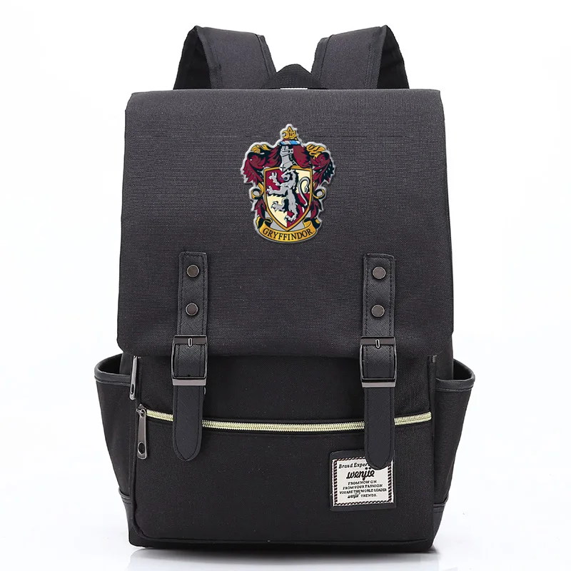 Ravenclaw Slytherin Gryffindor Hufflepuff, школьная сумка для мальчиков и девочек, Подростковый холщовый женский рюкзак, мужской рюкзак - Цвет: 24