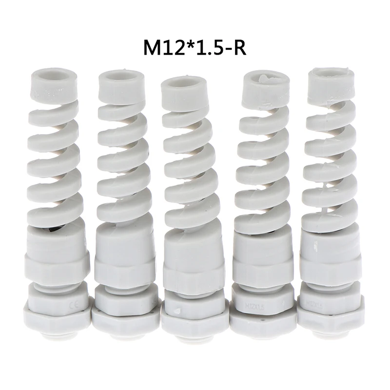 B 5 шт. IP67 Водонепроницаемый M12/M16/M18/M20 кабельный сальник разъем пластиковый гибкий спиральный протектор для снятия напряжения для 3-12 мм проволочной резьбы - Цвет: B