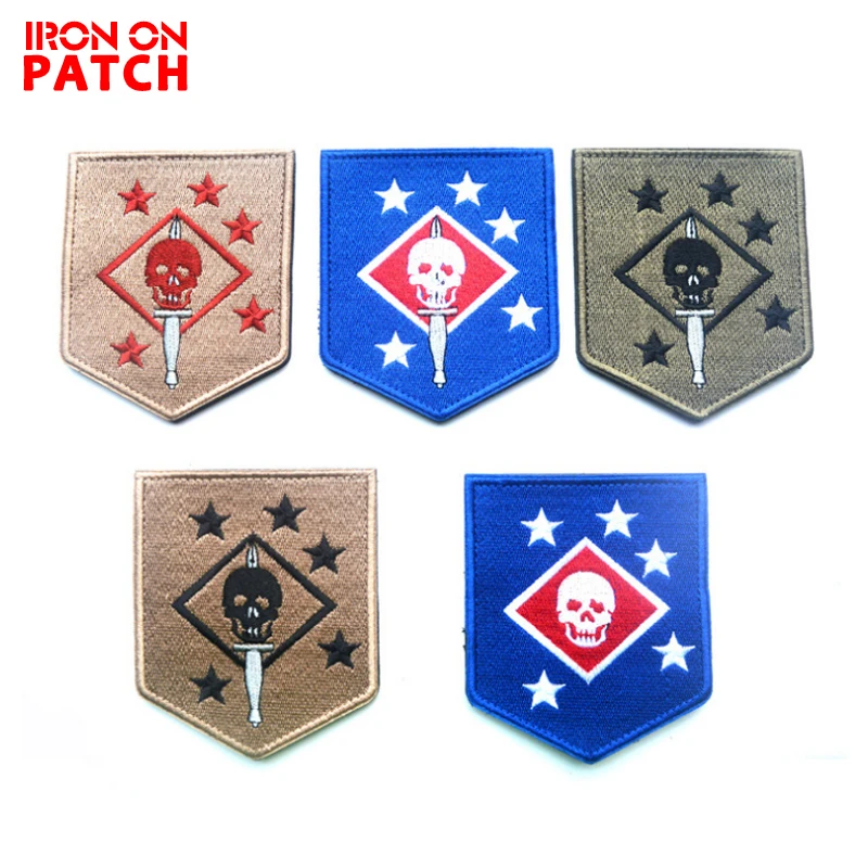 Нашивки с вышивкой для военной тактической одежды на липучке USMC/Военные