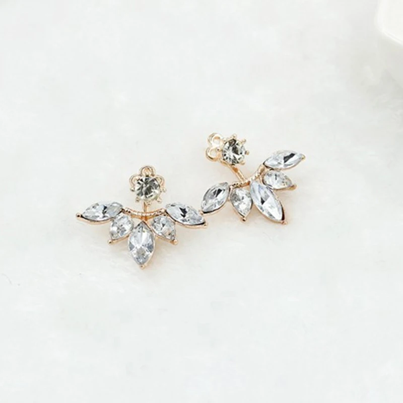 Модные новые женские модные серьги Стразы в форме цветка с белыми кристаллами
