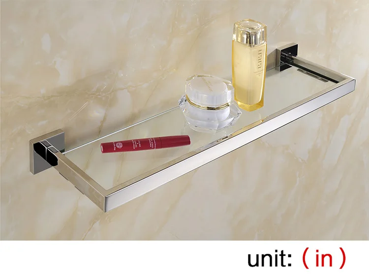 glass shelf AUSWIND квадратная база из нержавеющей стали набор аксессуаров для ванной комнаты настенный набор аксессуаров для ванной комнаты современный - Цвет: glass shelf