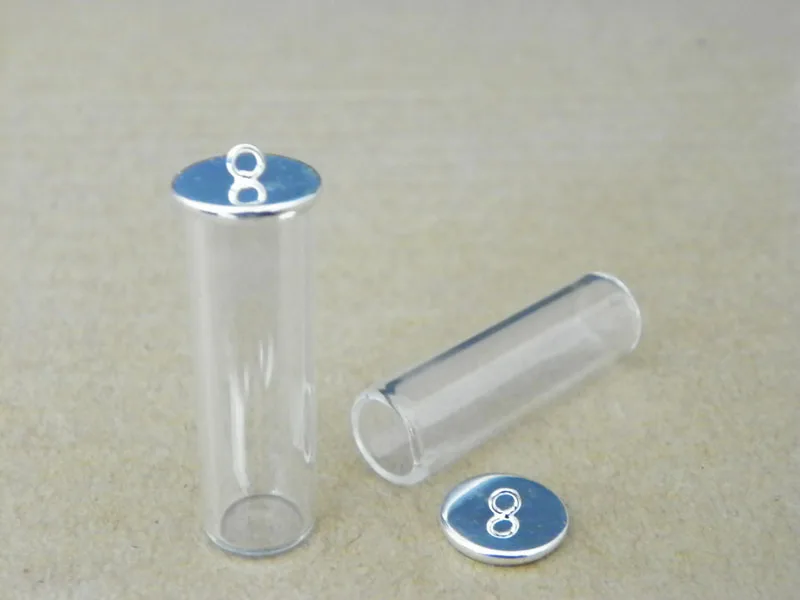 

40x12mm One side open tube shap glass globe findings silver planted ring base glass globe jewelry pendant