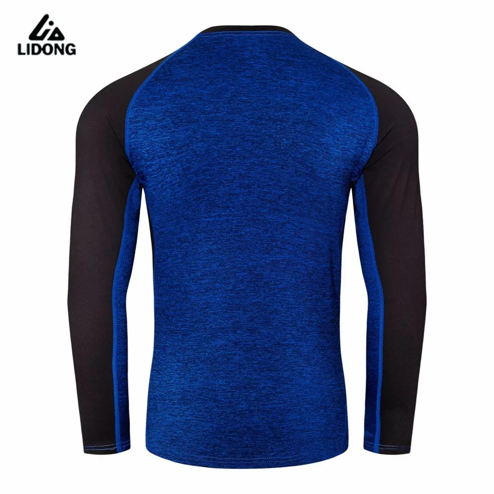 LIDONG Новинка мужские футболки для бега быстросохнущие трико тренажерного зала