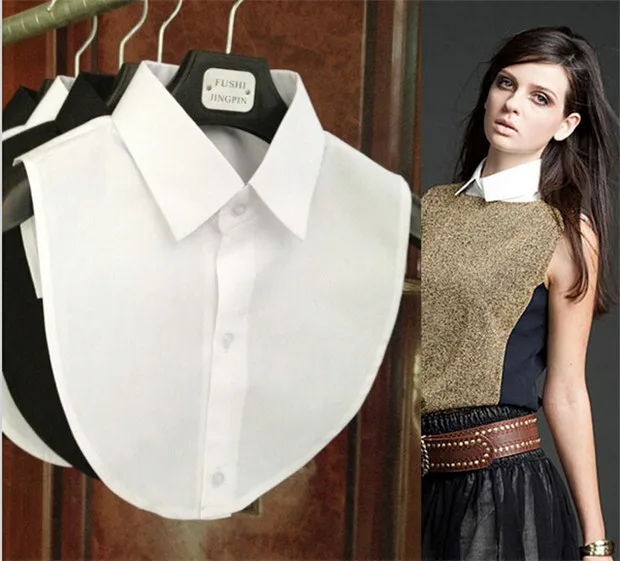 Горячая Продажа Модной Одежды Аксессуары Ложным Воротник Белый Черный Блузка