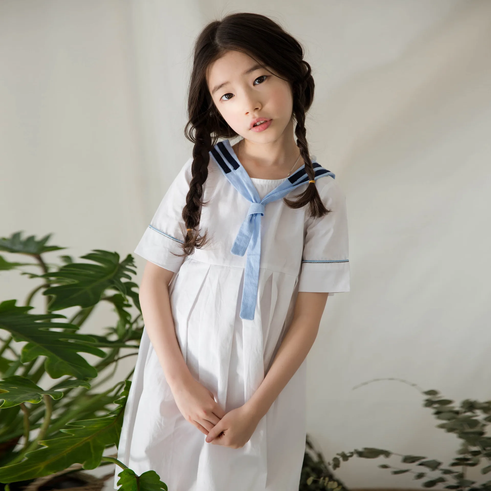Girl Short sleeve kid Dress Baby Princess 2018 New Navy Sailor Uniforms Casual Style Girls For Age 3-13 Years | Детская одежда и