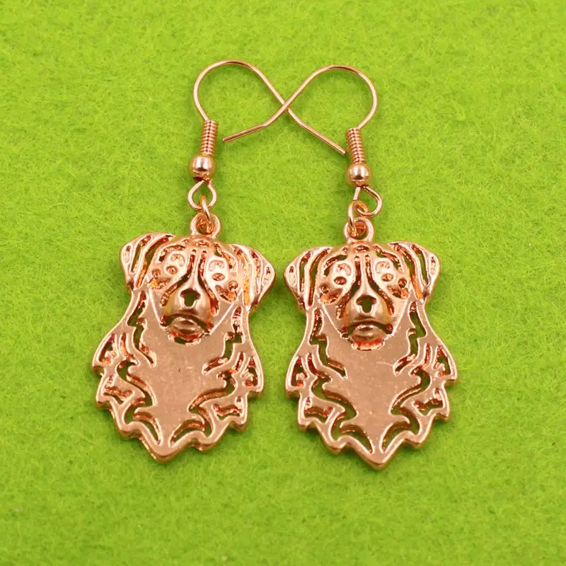 Серьги-подвески в виде австралийской овчарки животных серебряная тарелка милые