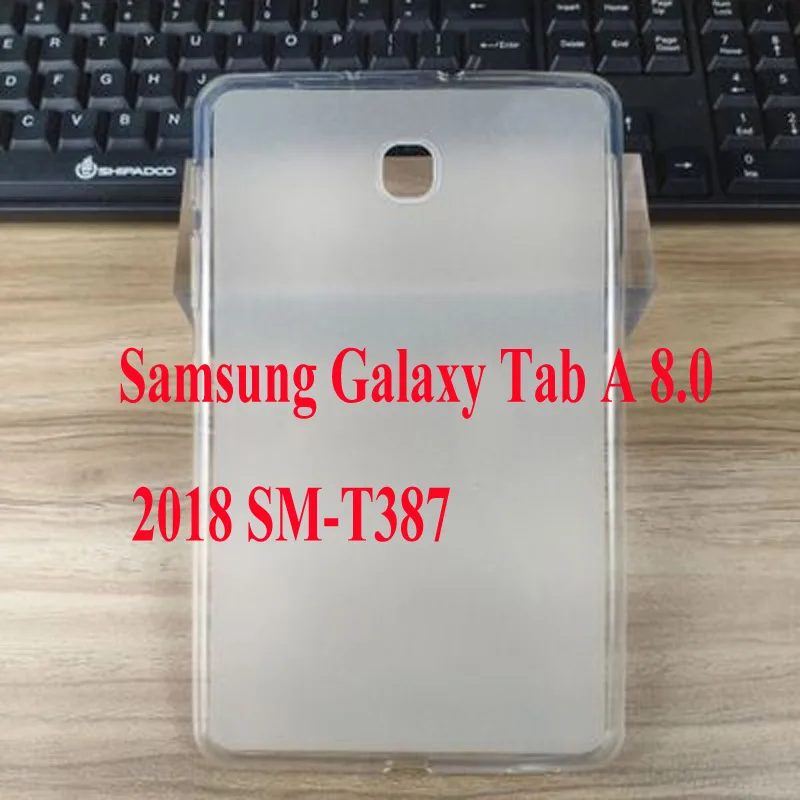 TPU Из искусственной кожи чехол для samsung Galaxy Tab 8,0 SM-T387 Высокое качество раза противоударный чехол для samsung Tab 8,0 корпус+ пленка+ ручка - Цвет: TPU