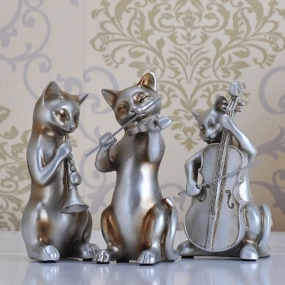 3 шт./партия музыкальные фигурки кошки ремесла винтажный домашний декор кантри