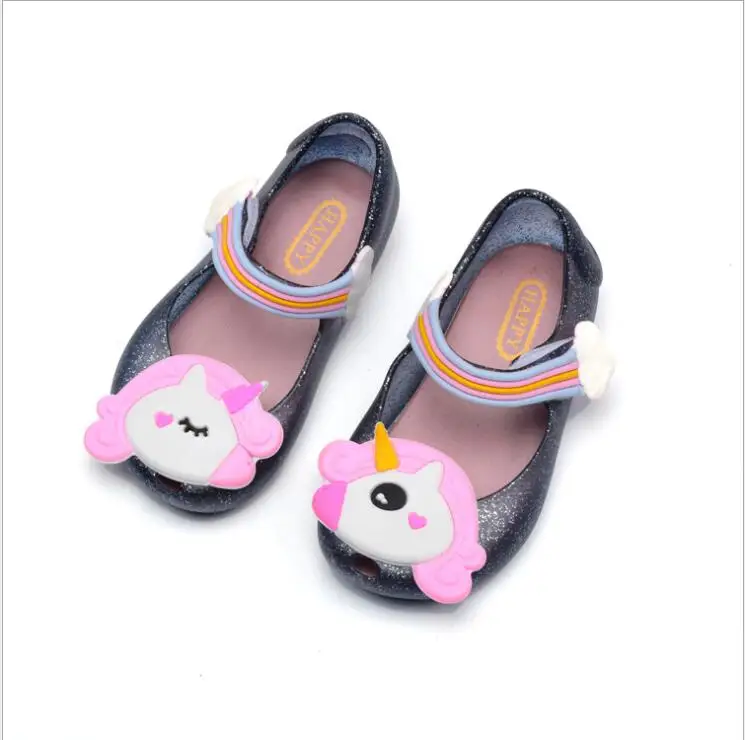 Melissa 2019 ботинки Единорог новая зимняя прозрачная обувь мини сандалии с открытым