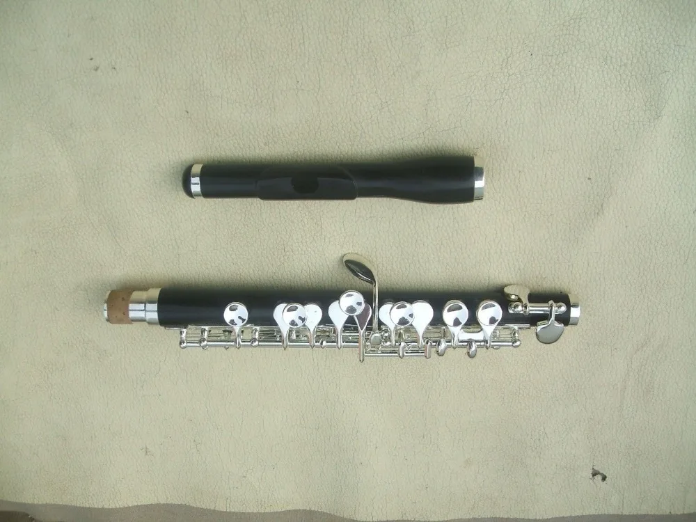 

piccolo kit C key mixed ebony/ebonite powder silver plated case/grease/stick